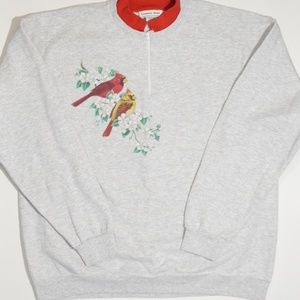 Cardinals & Blossoms Sweatshirt Grandma Style VTG